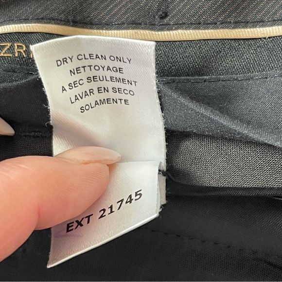 BCBGMaxAzria Black/Purple Pinstripe Wool Blend Cuffed Straight Leg Pant (8/10) - Picture 14 of 14